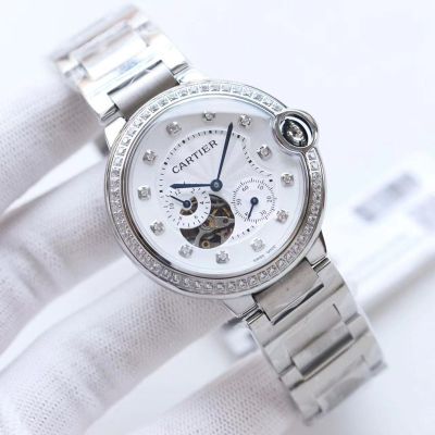 Cartier 8215 Movement 42MM 316L Steel Diamond Bezel Men Wrist Watch